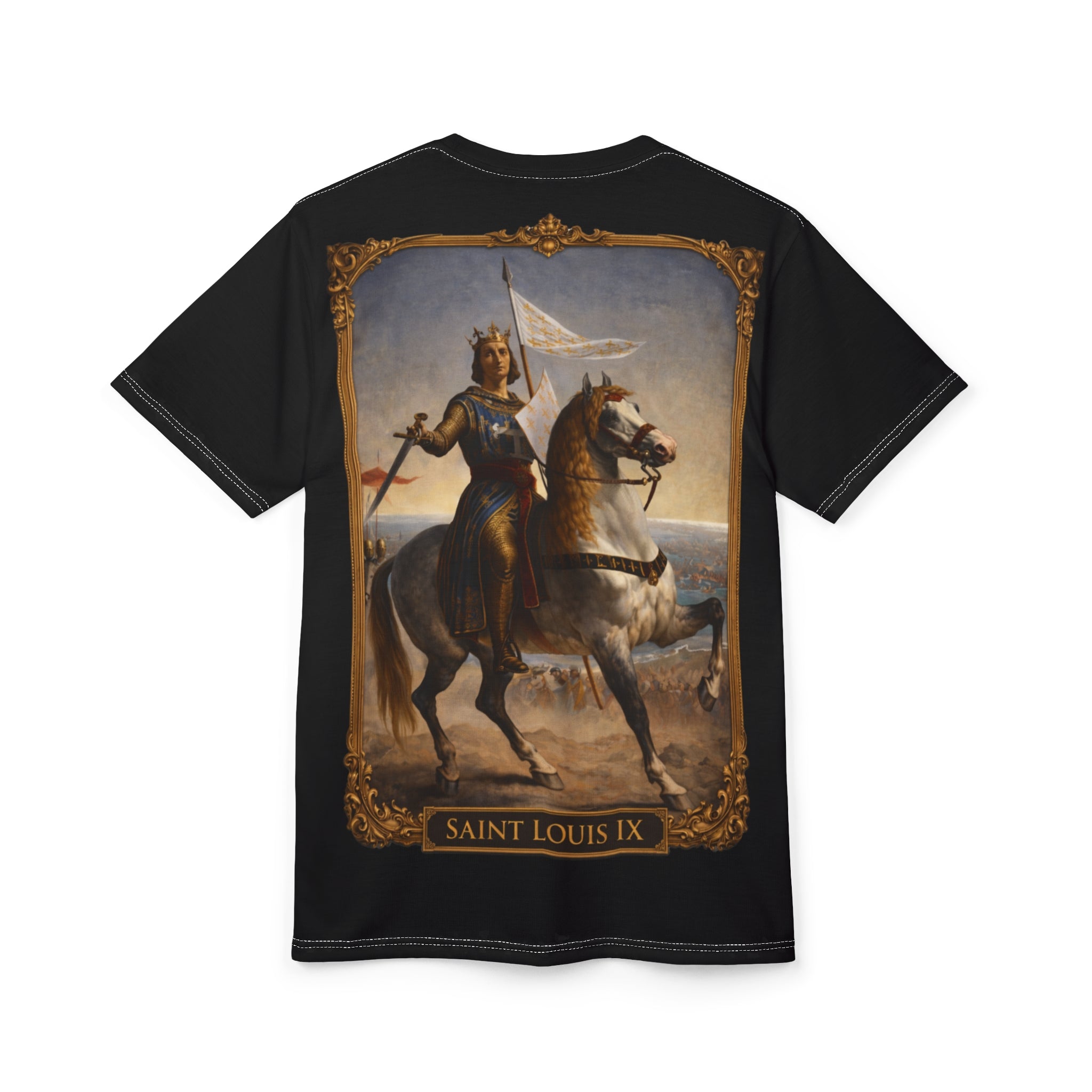 Crusader Collection: Saint Louis IX Black Tee